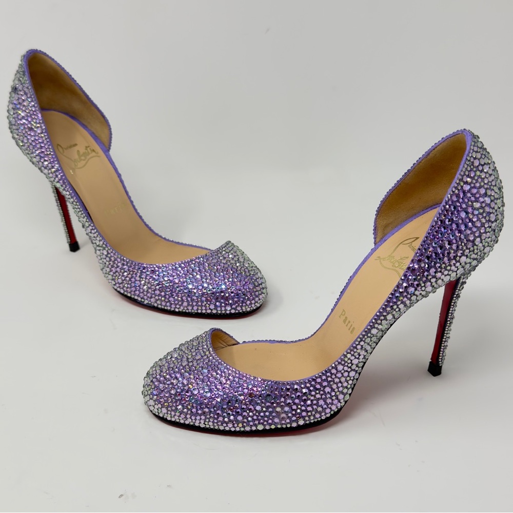 Custom Strassed Christian Louboutin D'orsay Pumps in Swarovski Crystals 37.5